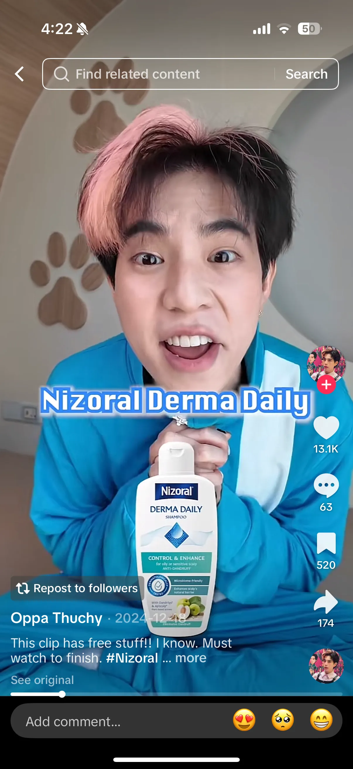 TikTok video by @oppathuchy featuring Nizoral Derma Daily